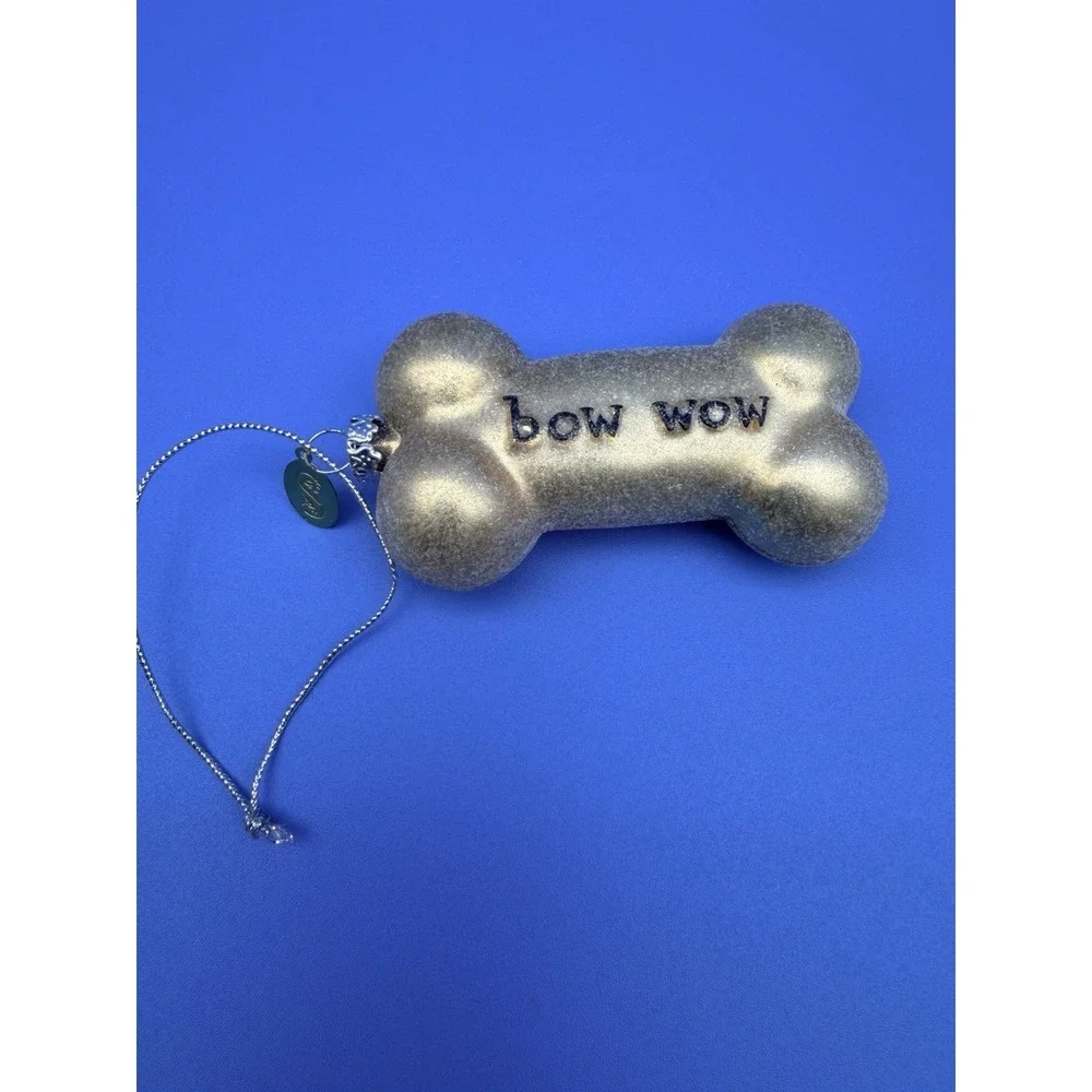 Seasons of Cannon Falls Bow Wow Dog Bone Christmas Ornament Gold SCF 3